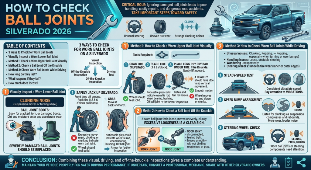 How to check ball joints Silverado 